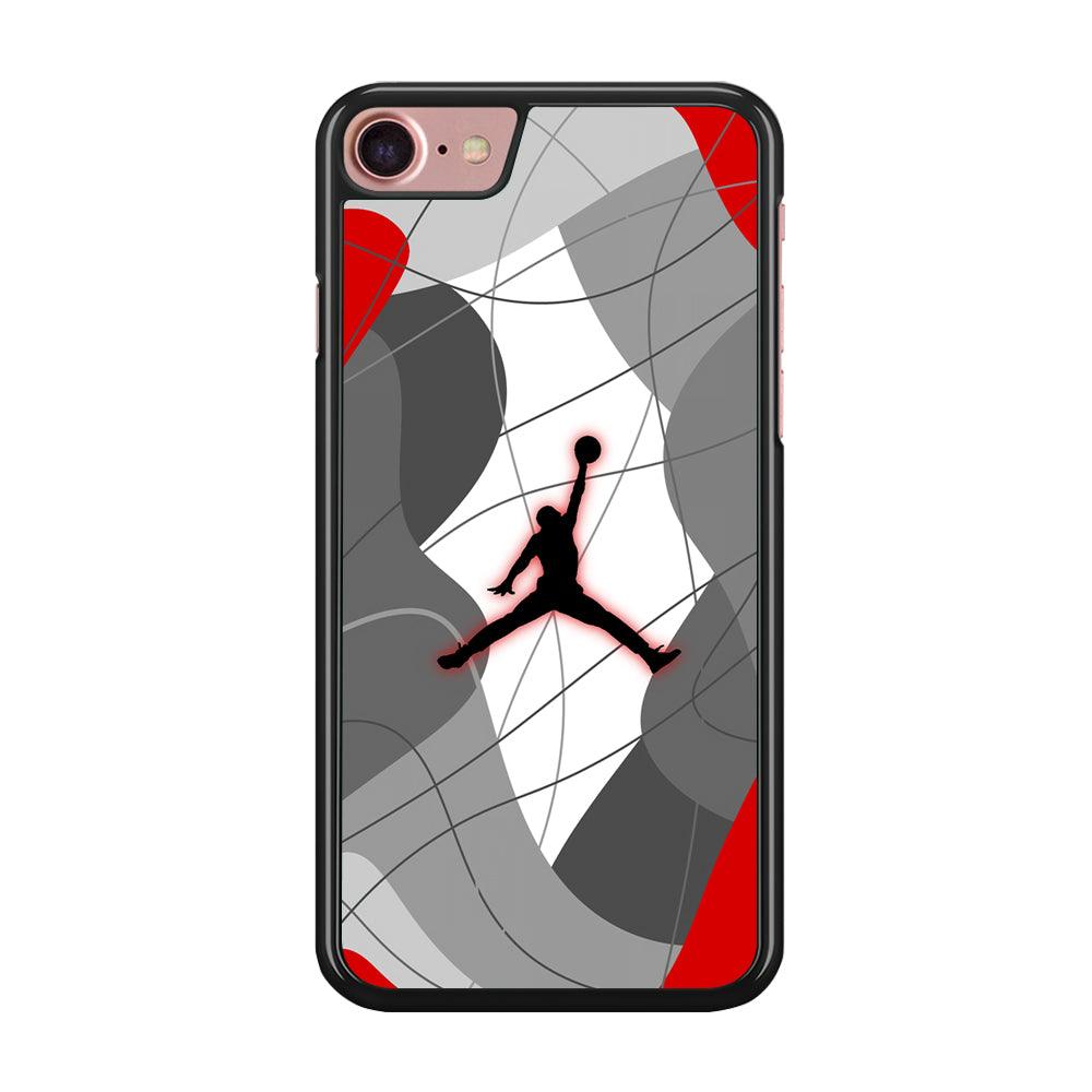 Air Jordan Line of Tradition iPhone 8 Case-Rubber Black (2D Case)-Oxvistore