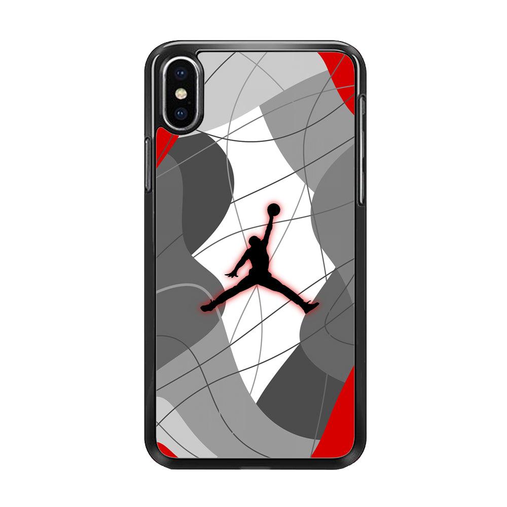 Air Jordan Line of Tradition iPhone XS Case-Rubber Black (2D Case)-Oxvistore
