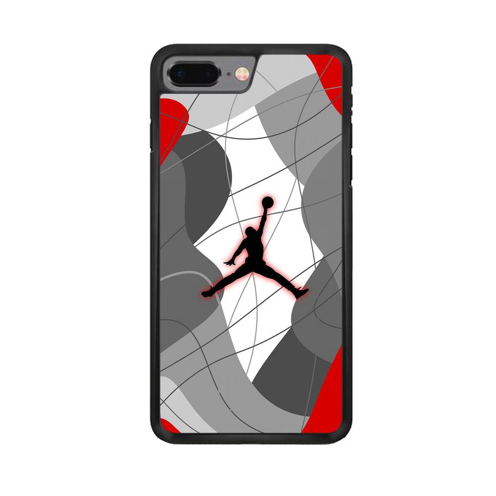 Air Jordan Line of Tradition iPhone 8 Plus Case-Rubber Black (2D Case)-Oxvistore