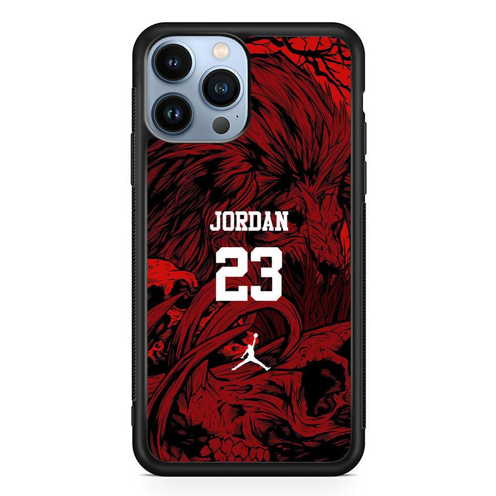 Air Jordan Lion Inside of Mind iPhone 14 Pro Max Case-Rubber Black (2D Case)-Oxvistore