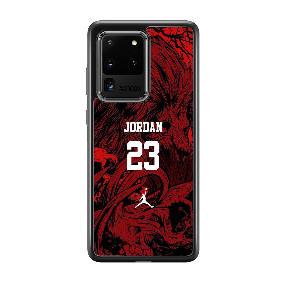 Air Jordan Lion Inside of Mind Samsung Galaxy S20 Ultra Case-Rubber Black (2D Case)-Oxvistore