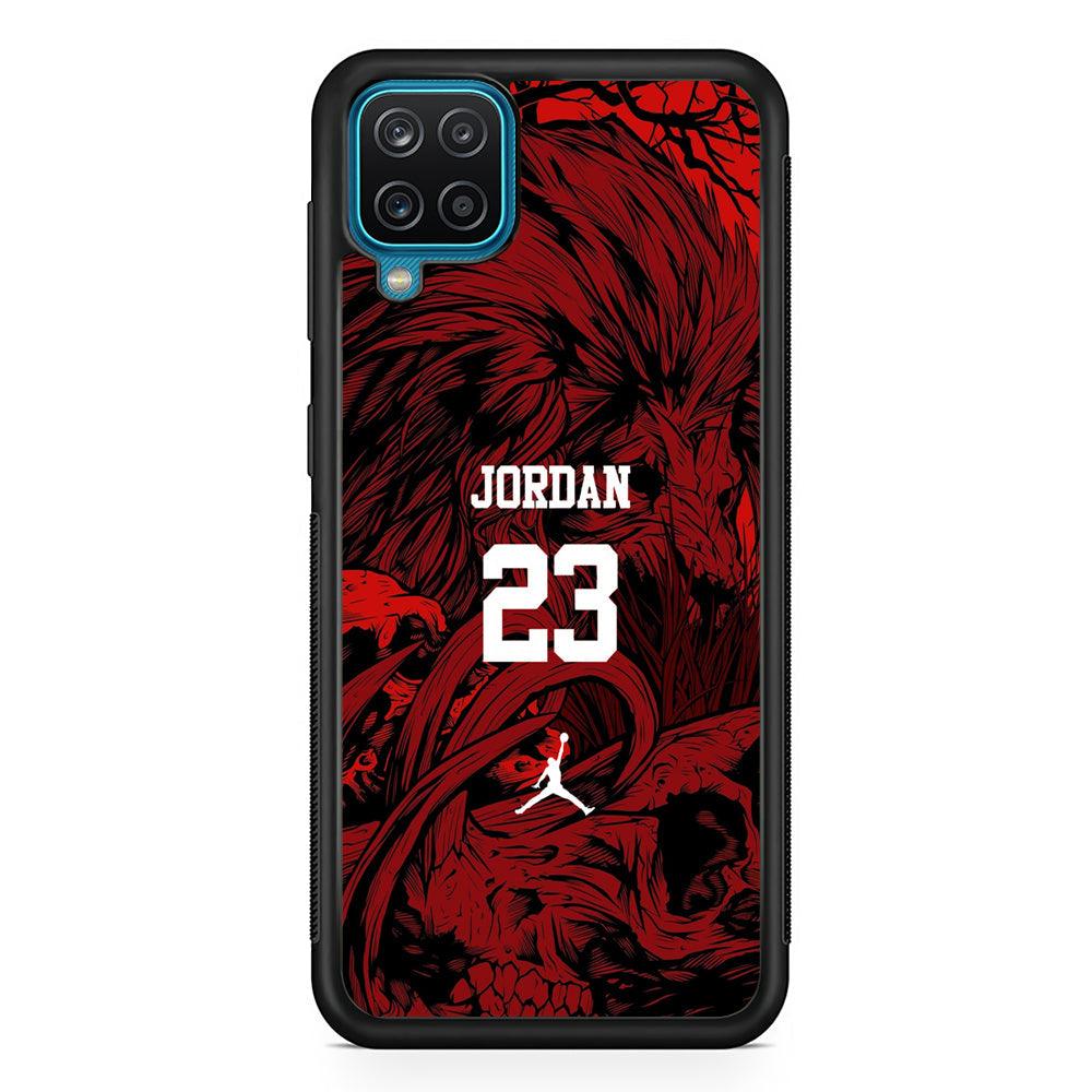 Air Jordan Lion Inside of Mind Samsung Galaxy A12 Case-Rubber Black (2D Case)-Oxvistore
