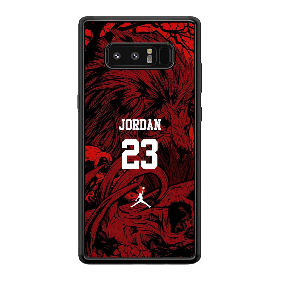 Air Jordan Lion Inside of Mind Samsung Galaxy Note 8 Case-Rubber Black (2D Case)-Oxvistore
