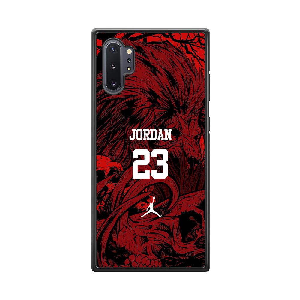 Air Jordan Lion Inside of Mind Samsung Galaxy Note 10 Plus Case-Rubber Black (2D Case)-Oxvistore
