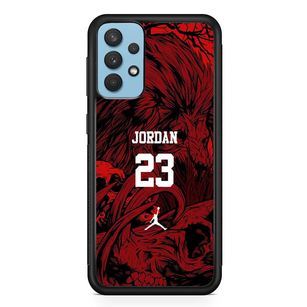 Air Jordan Lion Inside of Mind Samsung Galaxy A32 Case-Rubber Black (2D Case)-Oxvistore