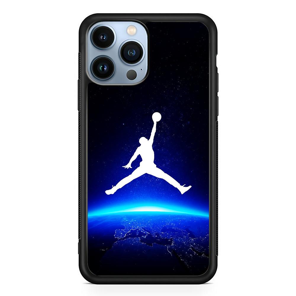 Air Jordan Logo Above Earth 2D Rubber Phone Case-Black-Oxvistore