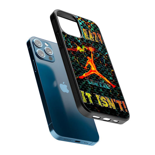 Air Jordan Logo It's Crazy 2D Rubber Phone Case-Oxvistore