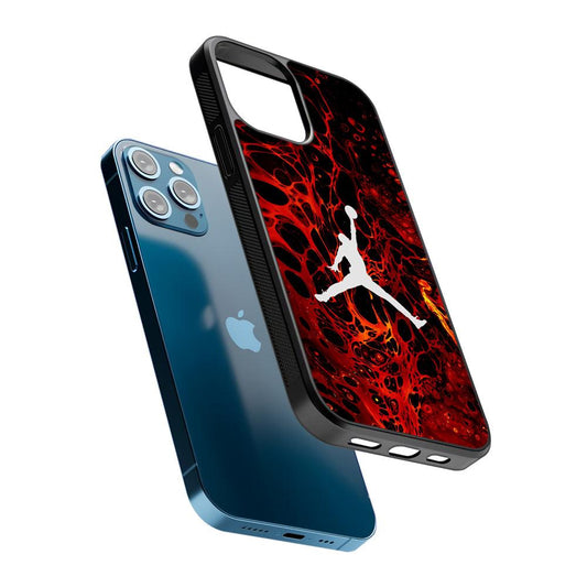 Air Jordan Logo Red Liquid 2D Rubber Phone Case-Oxvistore