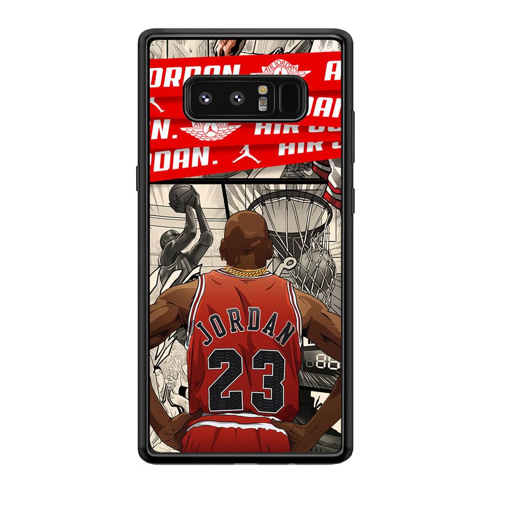 Air Jordan Looking at Victory Samsung Galaxy Note 8 Case-Rubber Black (2D Case)-Oxvistore