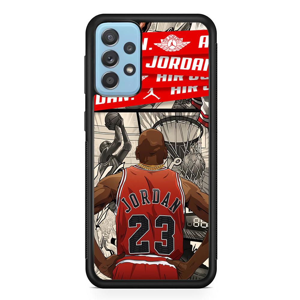 Air Jordan Looking at Victory Samsung Galaxy A52 Case-Rubber Black (2D Case)-Oxvistore