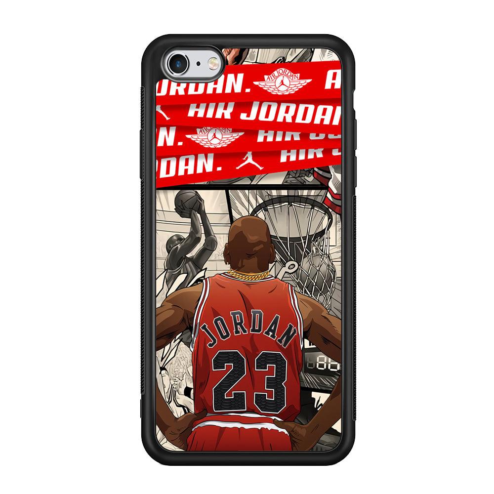 Air Jordan Looking at Victory iPhone 6 Plus | 6s Plus Case-Rubber Black (2D Case)-Oxvistore