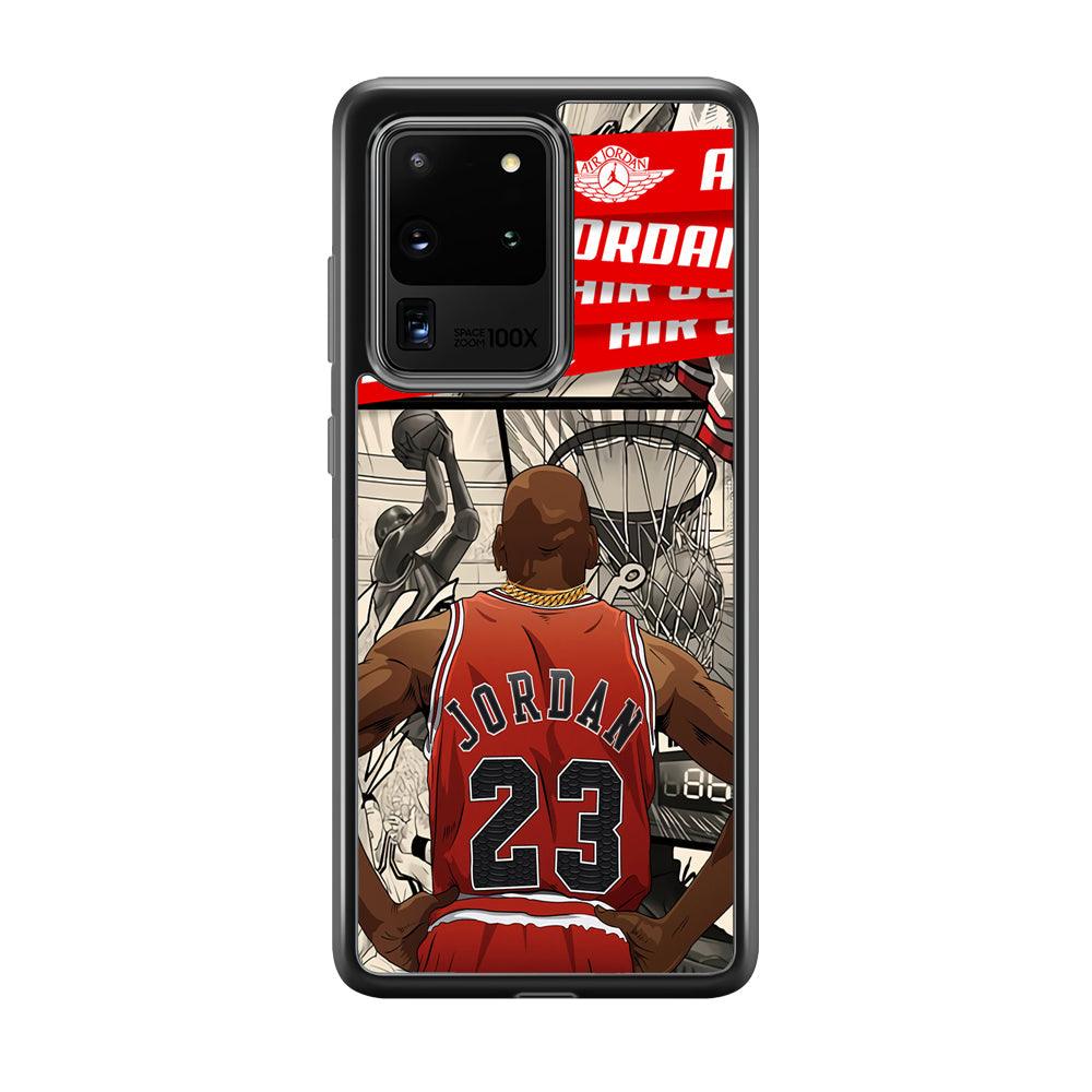 Air Jordan Looking at Victory Samsung Galaxy S20 Ultra Case-Rubber Black (2D Case)-Oxvistore