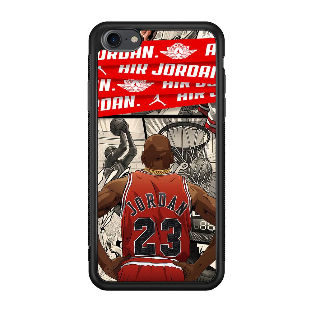 Air Jordan Looking at Victory iPhone 8 Case-Rubber Black (2D Case)-Oxvistore