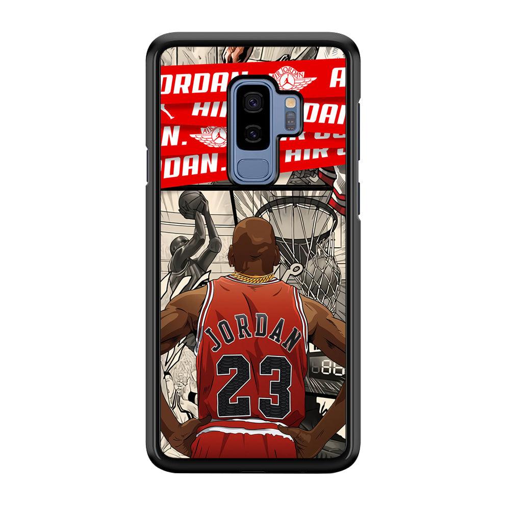 Air Jordan Looking at Victory Samsung Galaxy S9 Plus Case-Rubber Black (2D Case)-Oxvistore