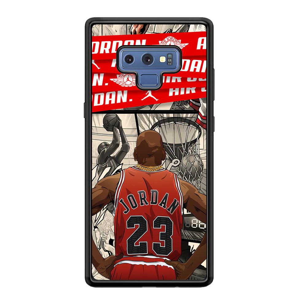 Air Jordan Looking at Victory Samsung Galaxy Note 9 Case-Rubber Black (2D Case)-Oxvistore