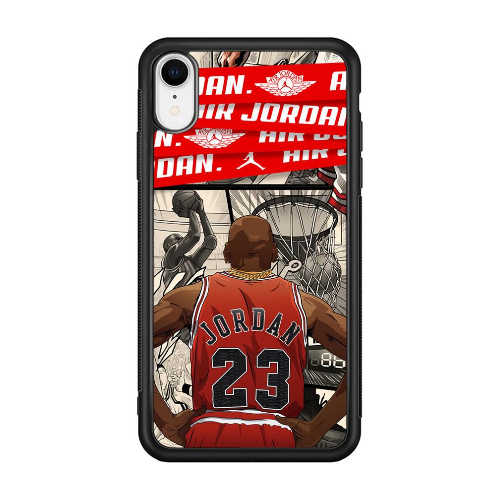 Air Jordan Looking at Victory iPhone XR Case-Rubber Black (2D Case)-Oxvistore