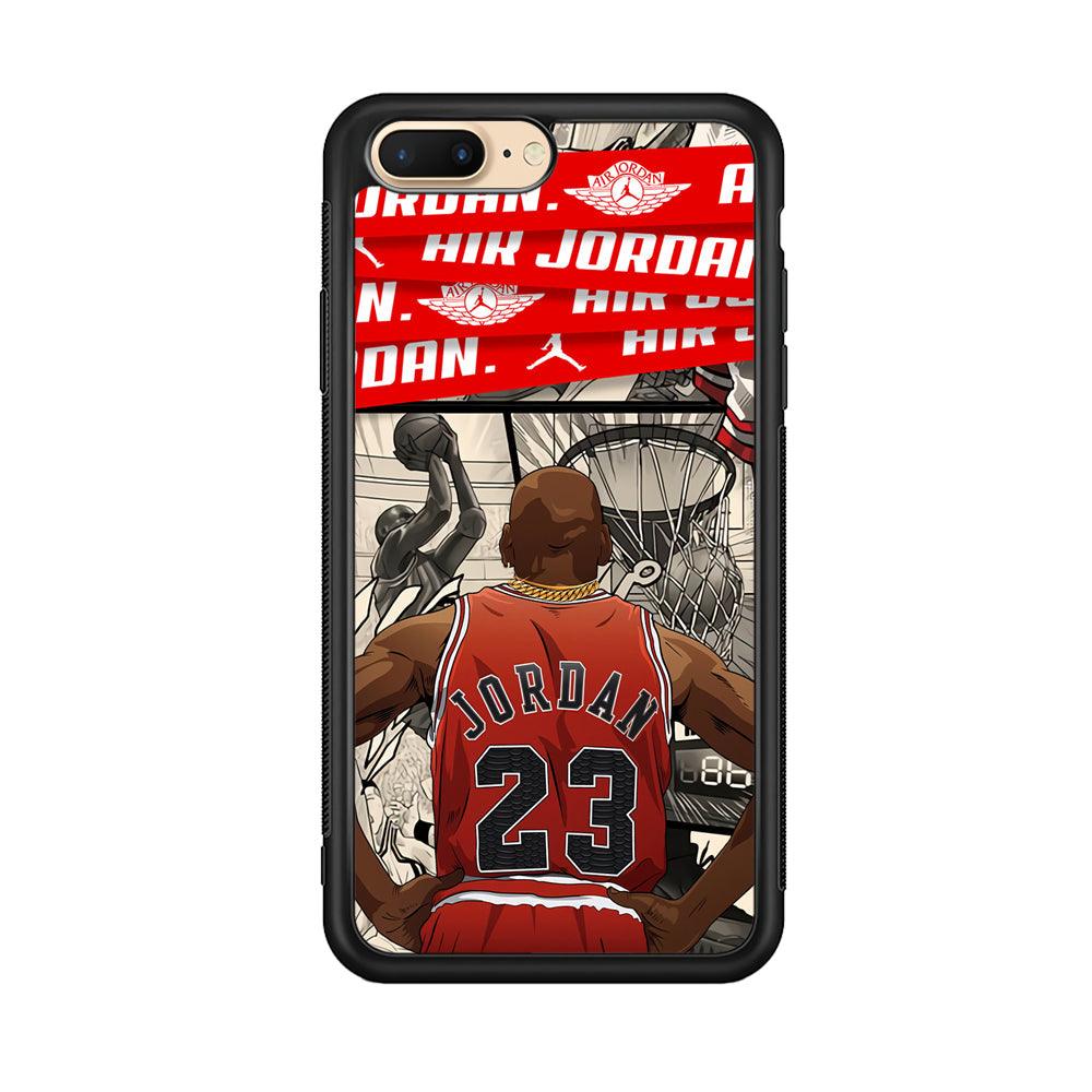 Air Jordan Looking at Victory iPhone 8 plus Case-Rubber Black (2D Case)-Oxvistore