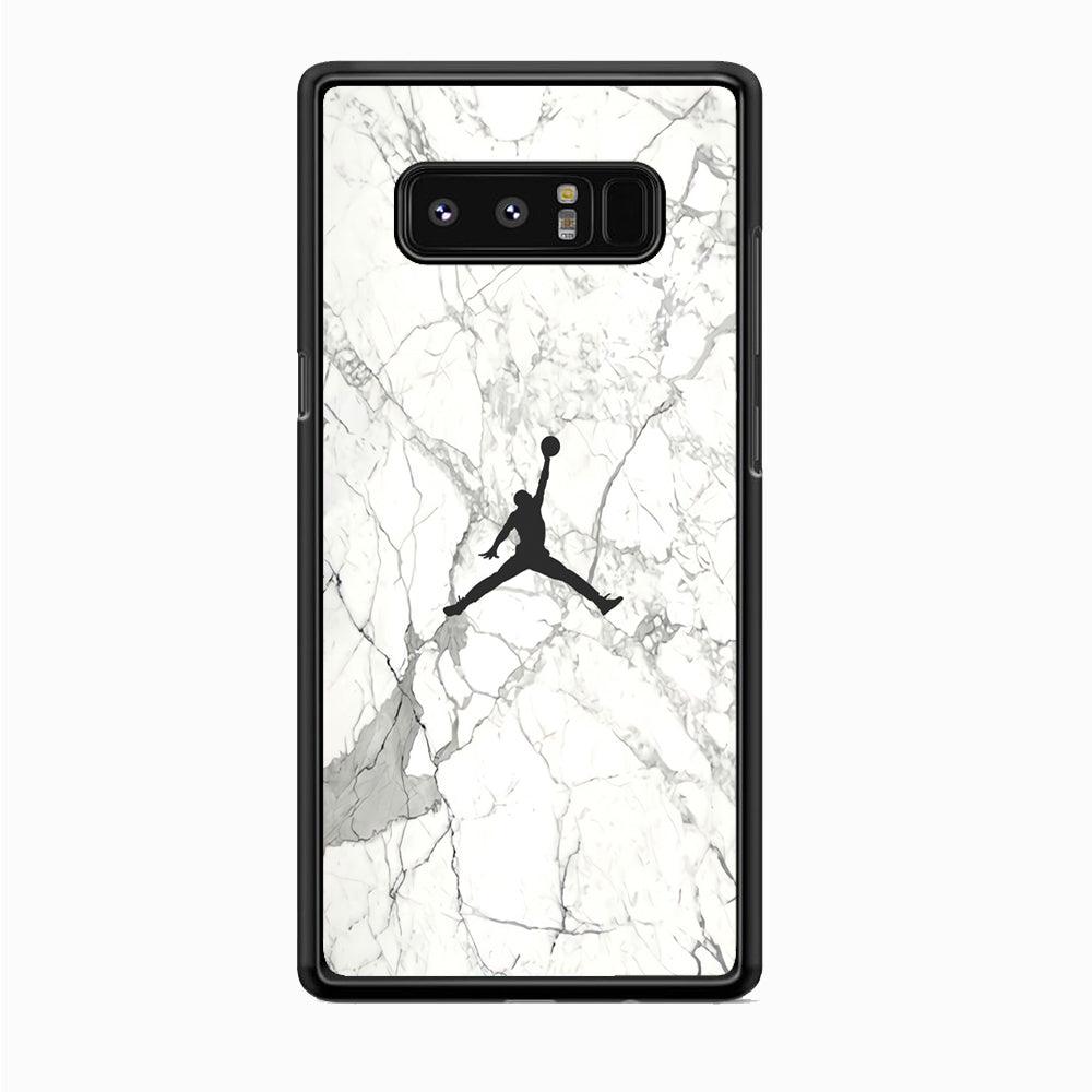 Air Jordan Marble Soft Black Samsung Galaxy Note 8 Case-Rubber Black (2D Case)-Oxvistore