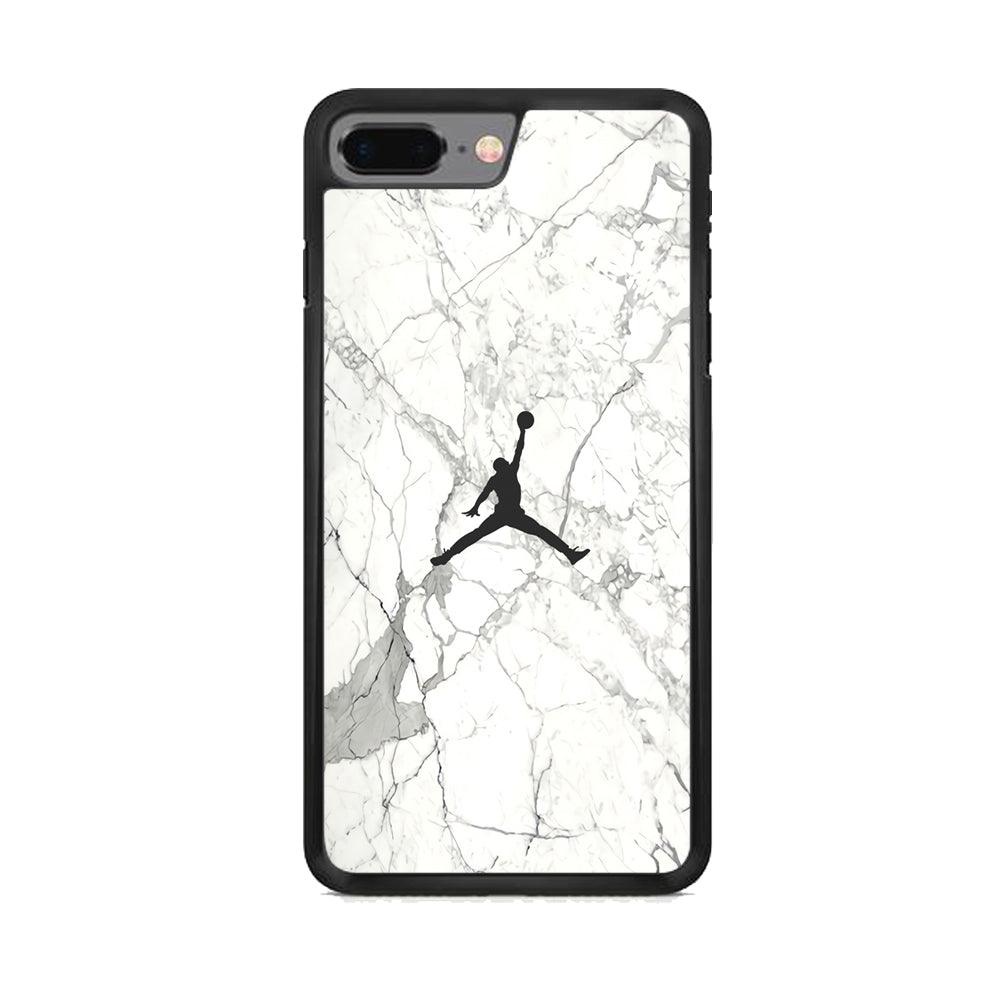 Air Jordan Marble Soft Black iPhone 8 Plus Case-Rubber Black (2D Case)-Oxvistore