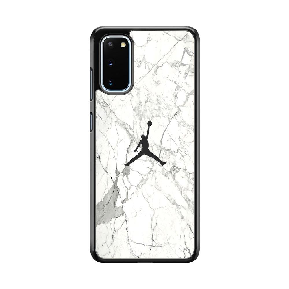 Air Jordan Marble Soft Black Samsung Galaxy S20 Case-Rubber Black (2D Case)-Oxvistore
