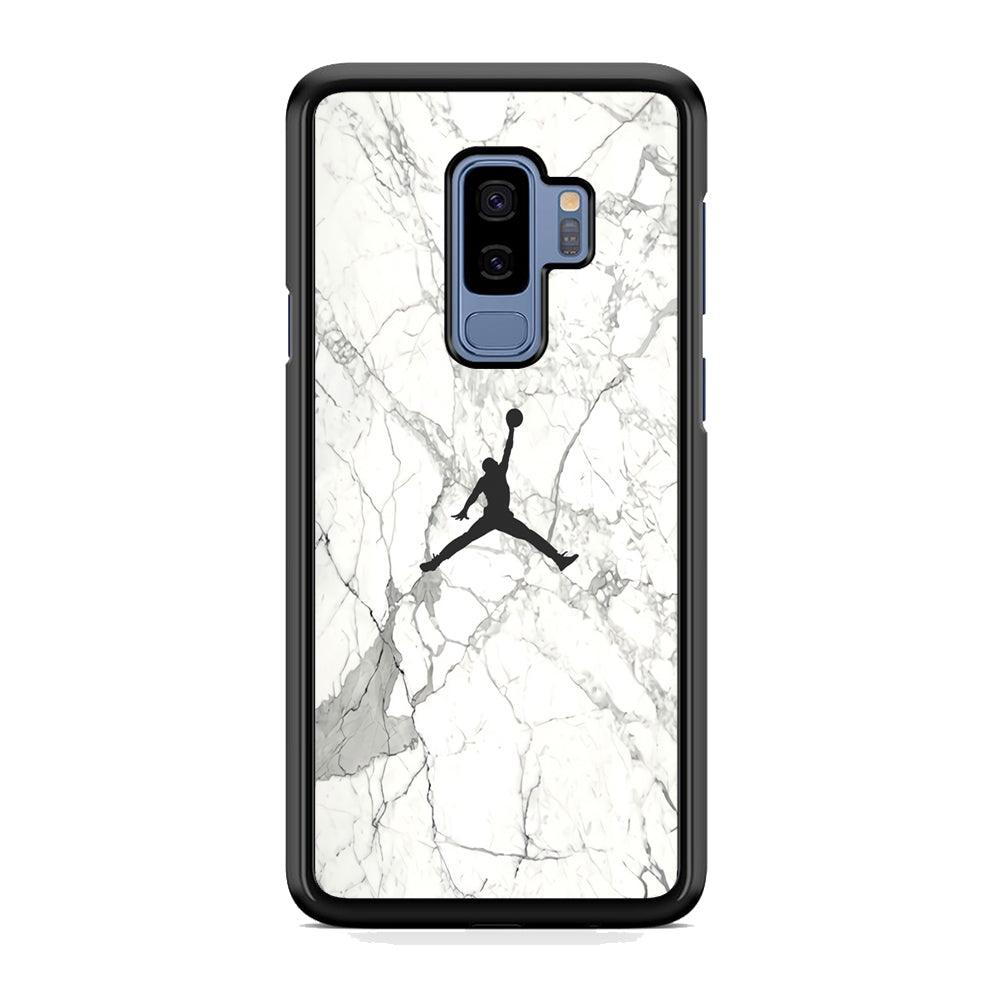 Air Jordan Marble Soft Black Samsung Galaxy S9 Plus Case-Rubber Black (2D Case)-Oxvistore