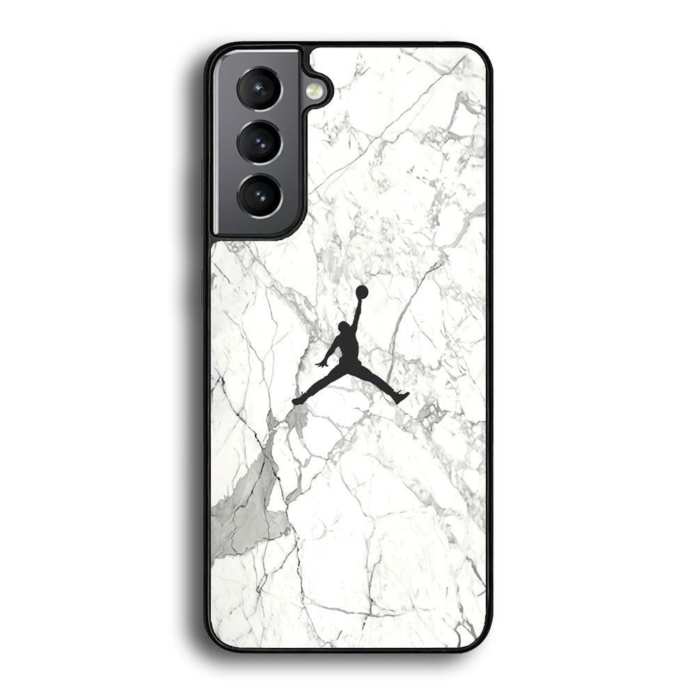 Air Jordan Marble Soft Black Samsung Galaxy S23 Plus Case-Rubber Black (2D Case)-Oxvistore