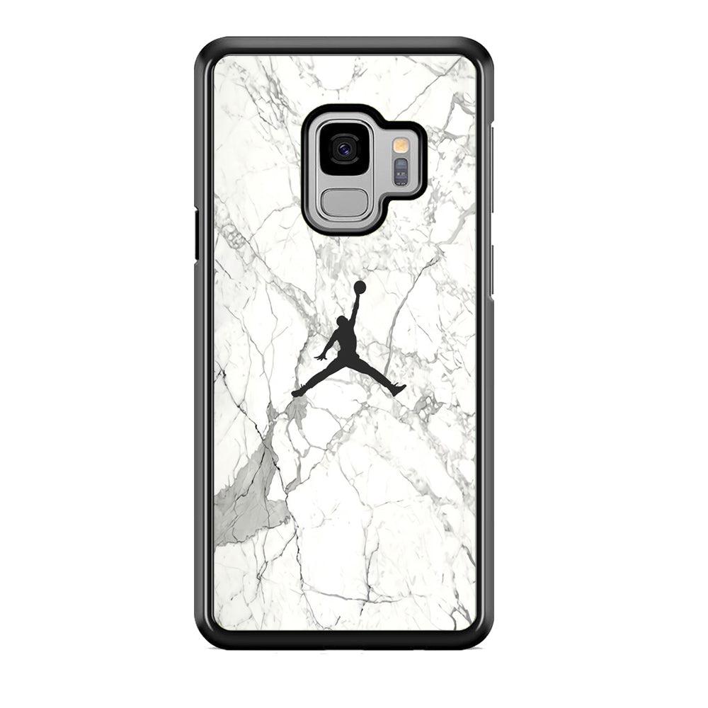 Air Jordan Marble Soft Black Samsung Galaxy S9 Case-Rubber Black (2D Case)-Oxvistore