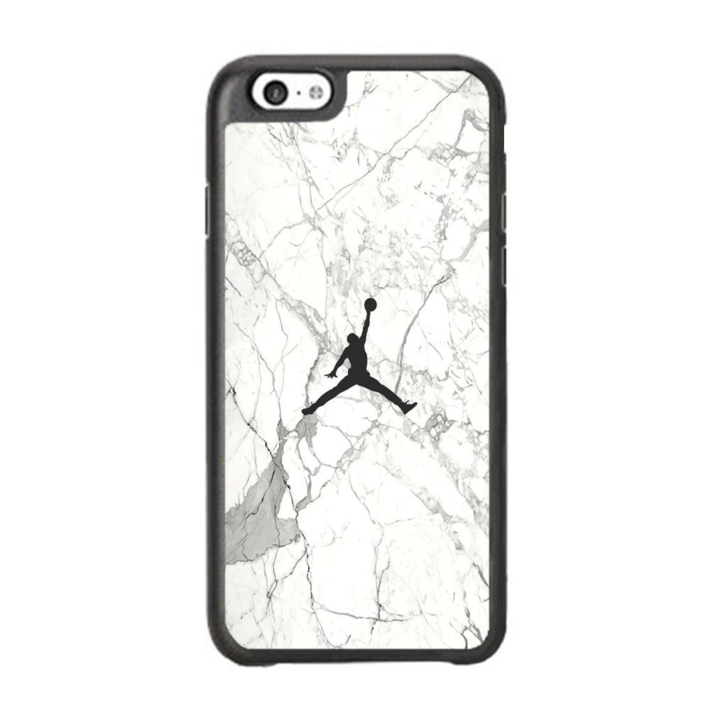 Air Jordan Marble Soft Black iPhone 6 Plus | 6s Plus Case-Rubber Black (2D Case)-Oxvistore