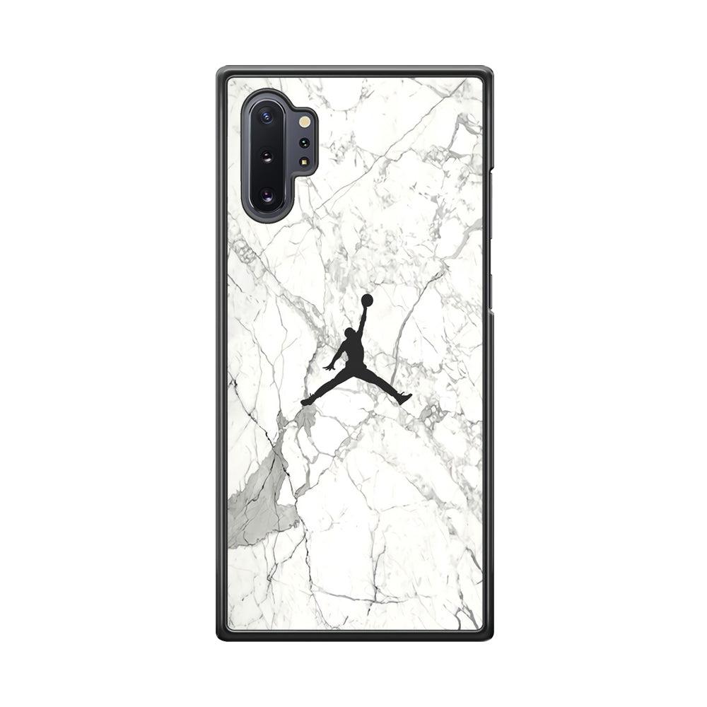 Air Jordan Marble Soft Black Samsung Galaxy Note 10 Plus Case-Rubber Black (2D Case)-Oxvistore