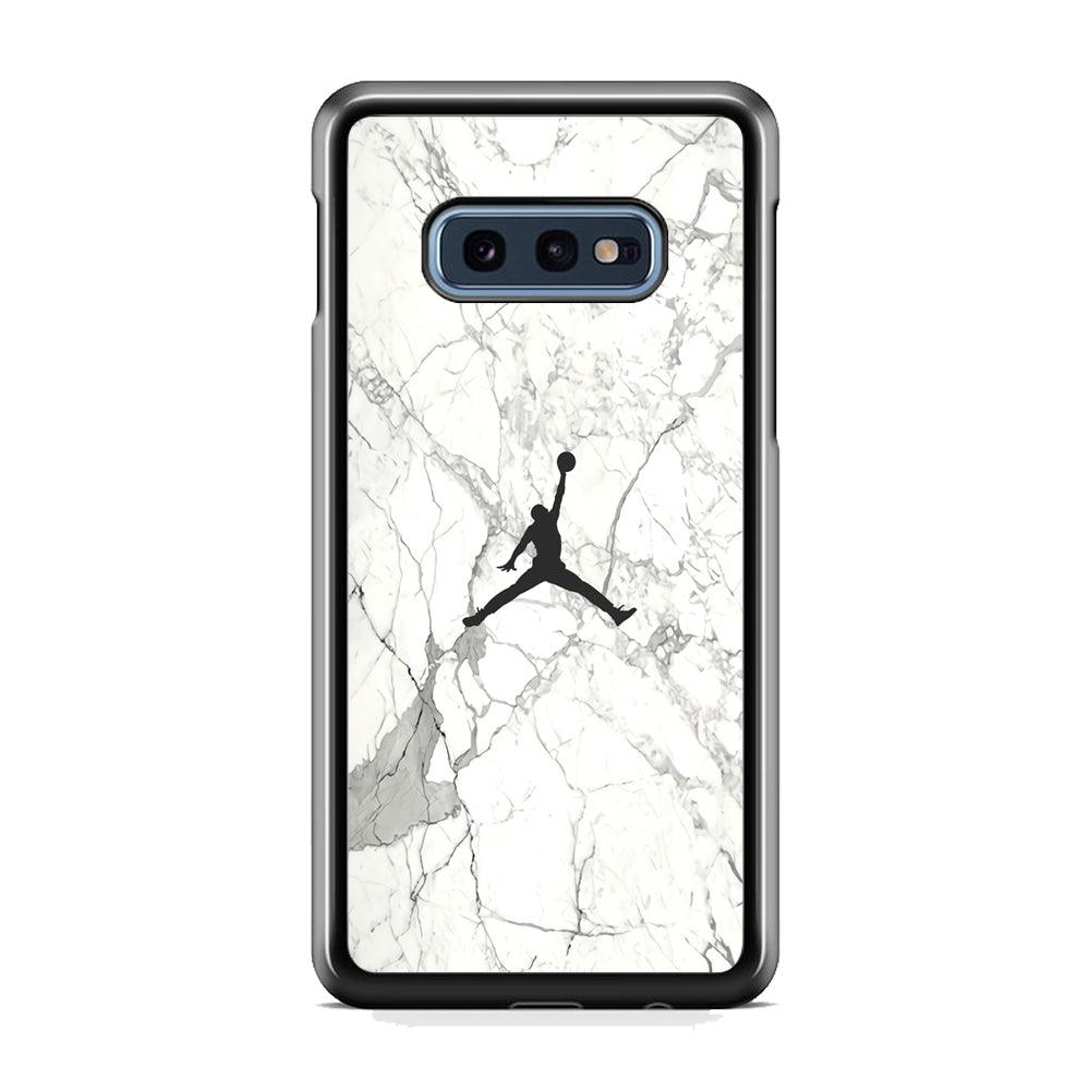 Air Jordan Marble Soft Black Samsung Galaxy S10E Case-Rubber Black (2D Case)-Oxvistore