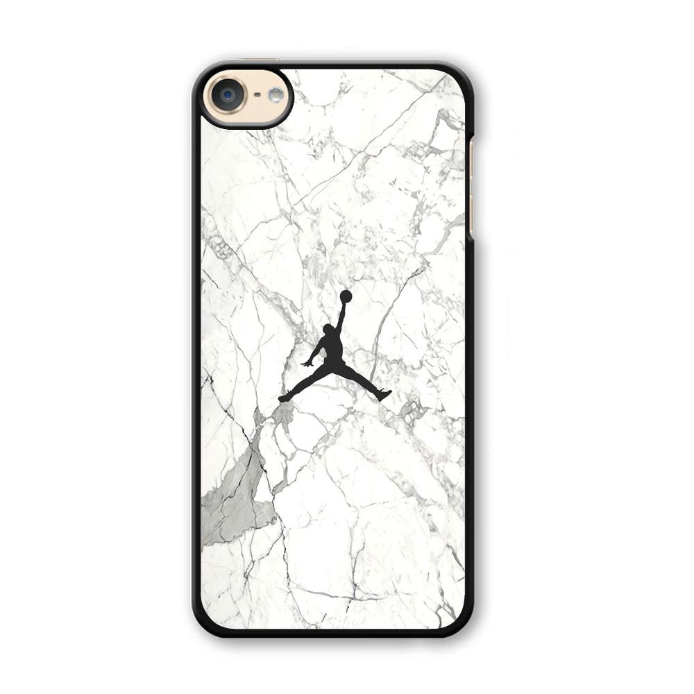 Air Jordan Marble Soft Black iPod Touch 6 Case-Plastic Black (2D Case)-Oxvistore
