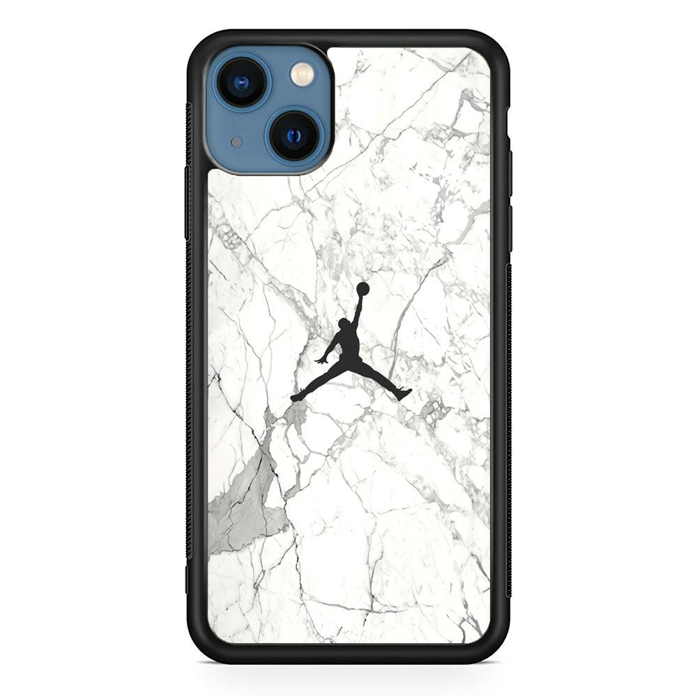 Air Jordan Marble Soft Black iPhone 15 Case-Rubber Black (2D Case)-Oxvistore