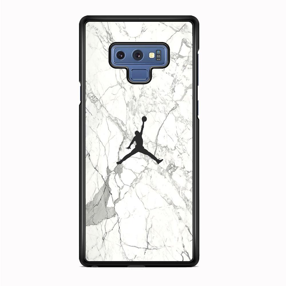 Air Jordan Marble Soft Black Samsung Galaxy Note 9 Case-Rubber Black (2D Case)-Oxvistore