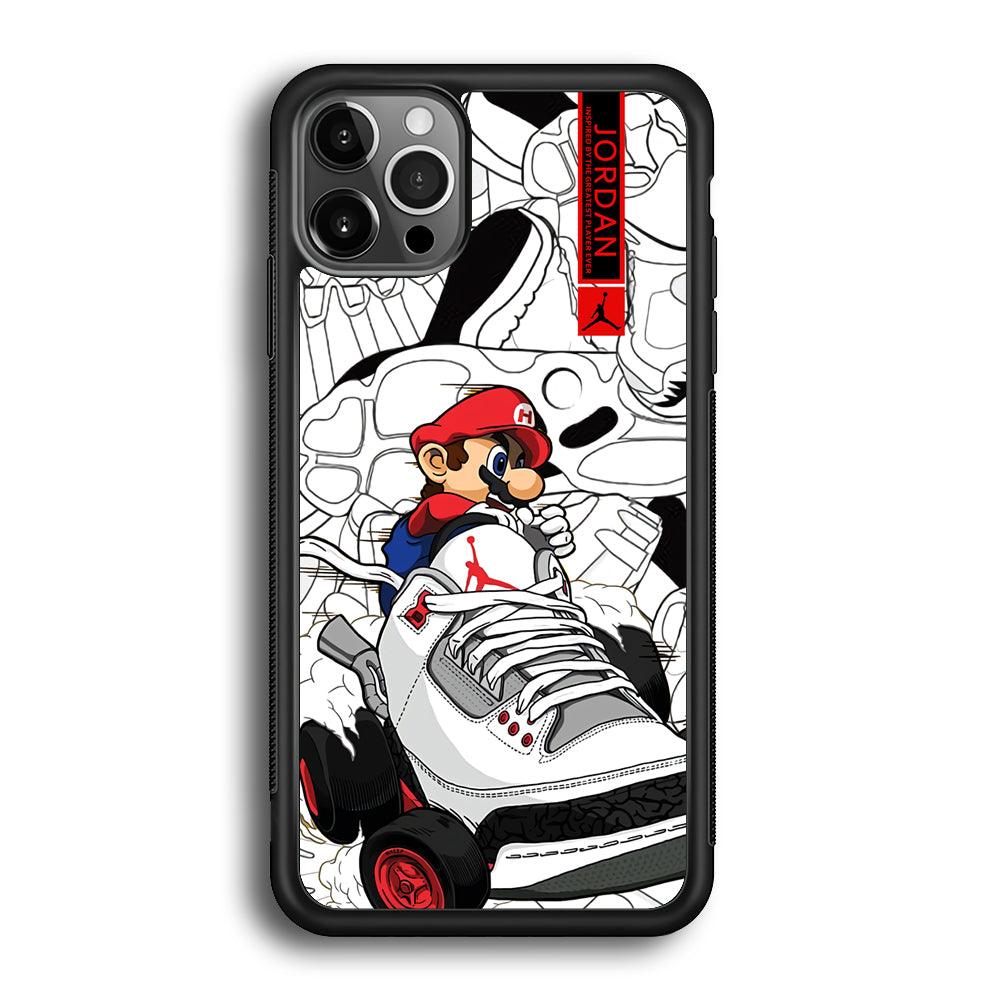 Air Jordan Mario Ride The Shoes iPhone 12 Pro Max Case-Rubber Black (2D Case)-Oxvistore
