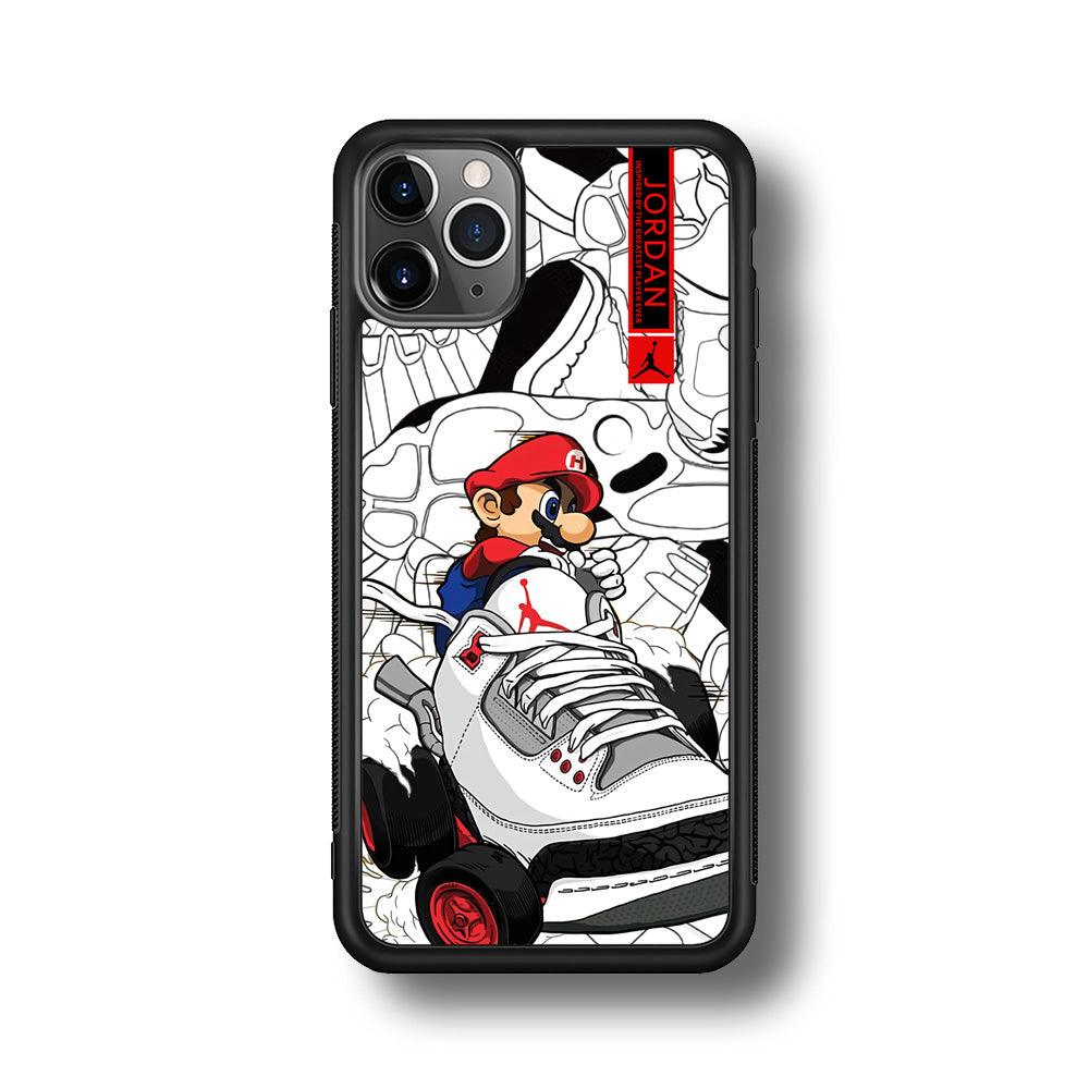 Air Jordan Mario Ride The Shoes iPhone 11 Pro Max Case-Rubber Black (2D Case)-Oxvistore