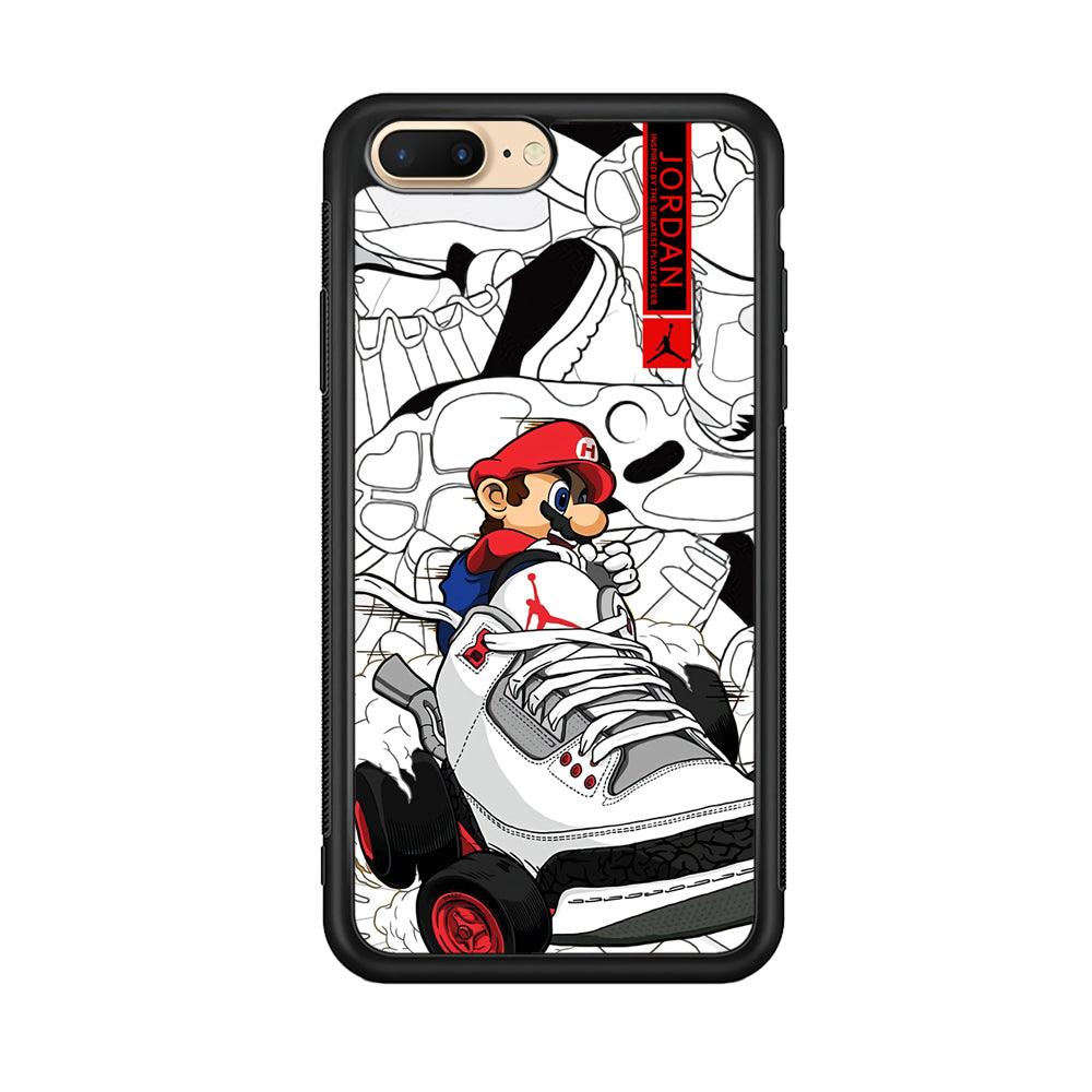 Air Jordan Mario Ride The Shoes iPhone 8 plus Case-Rubber Black (2D Case)-Oxvistore
