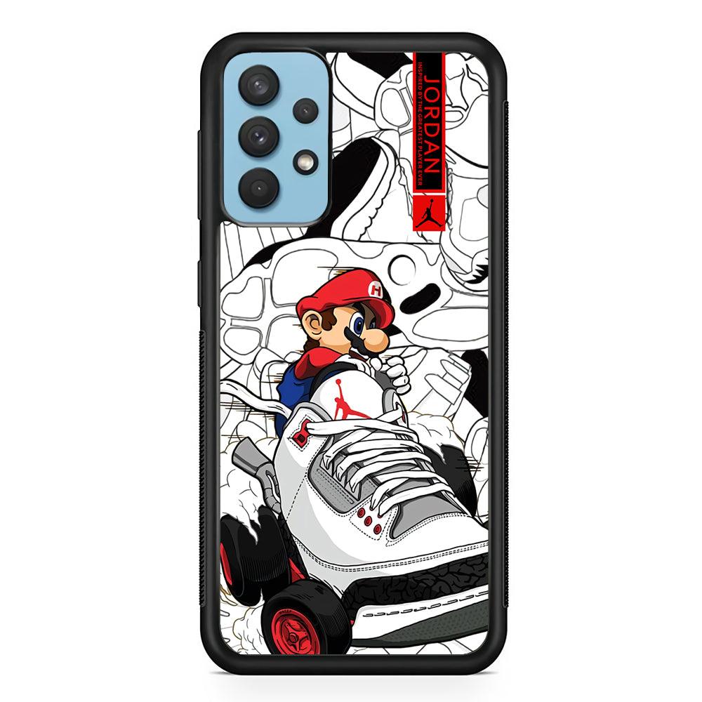 Air Jordan Mario Ride The Shoes Samsung Galaxy A32 Case-Rubber Black (2D Case)-Oxvistore