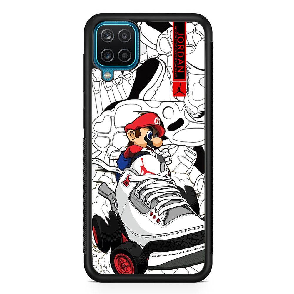 Air Jordan Mario Ride The Shoes Samsung Galaxy A12 Case-Rubber Black (2D Case)-Oxvistore