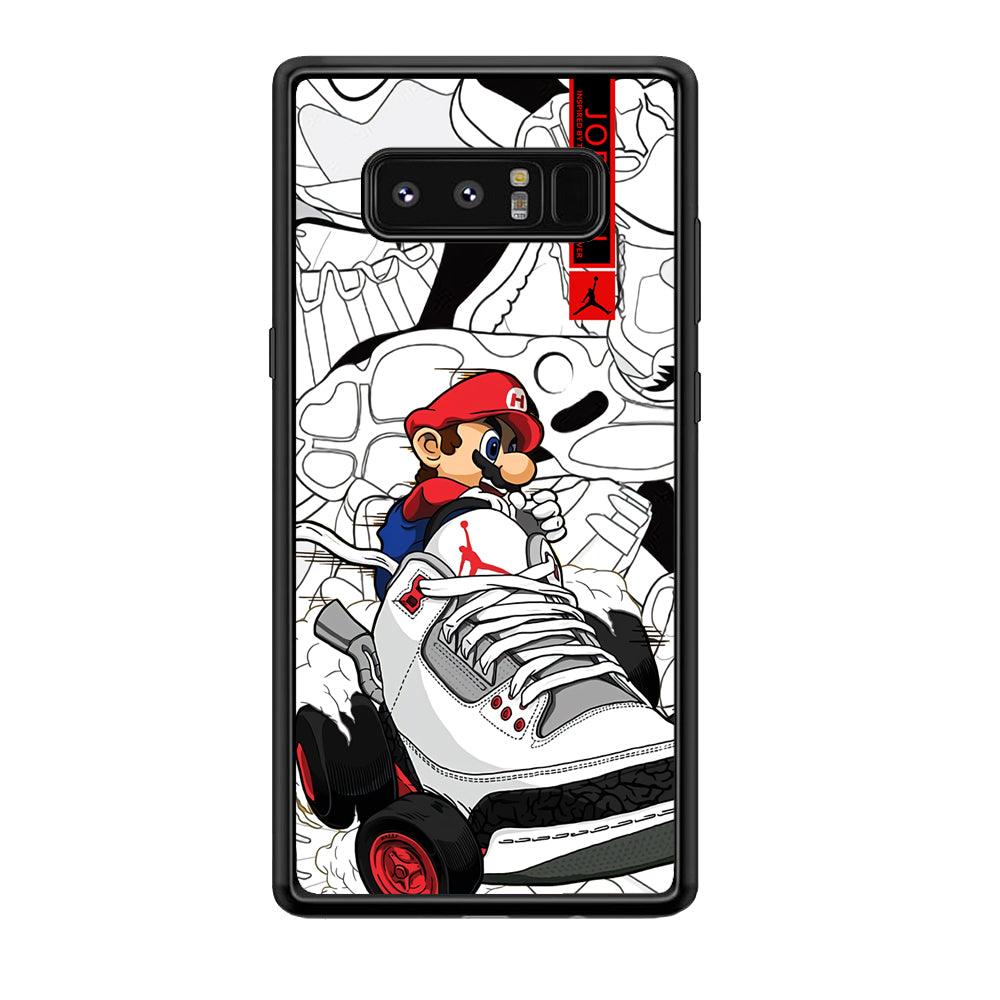 Air Jordan Mario Ride The Shoes Samsung Galaxy Note 8 Case-Rubber Black (2D Case)-Oxvistore