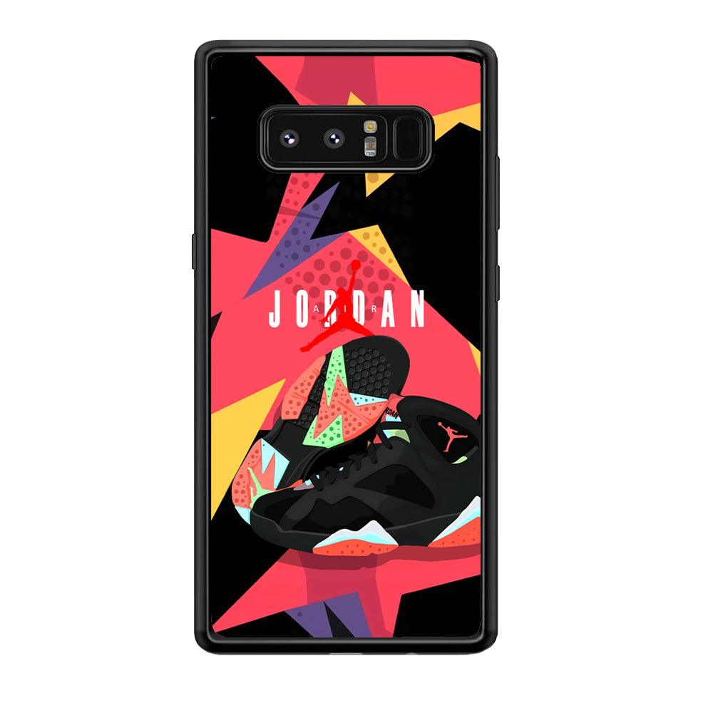 Air Jordan Milestones of Scramble Samsung Galaxy Note 8 Case-Rubber Black (2D Case)-Oxvistore