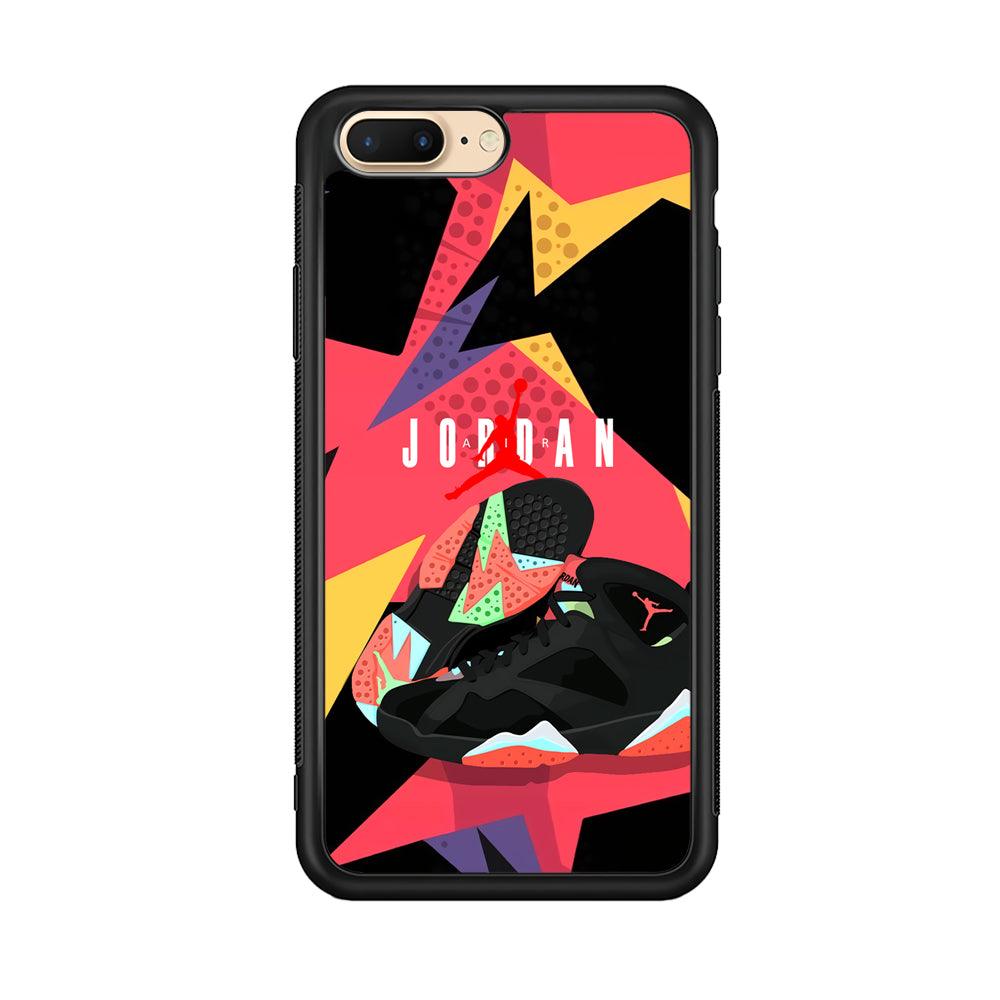 Air Jordan Milestones of Scramble iPhone 8 plus Case-Rubber Black (2D Case)-Oxvistore