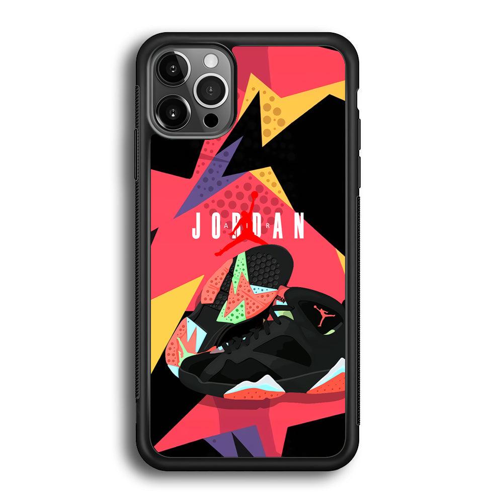 Air Jordan Milestones of Scramble iPhone 12 Pro Case-Rubber Black (2D Case)-Oxvistore