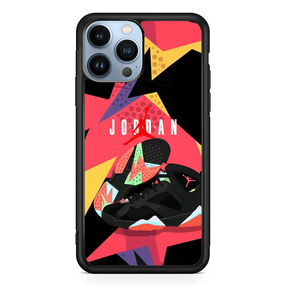 Air Jordan Milestones of Scramble iPhone 14 Pro Max Case-Rubber Black (2D Case)-Oxvistore