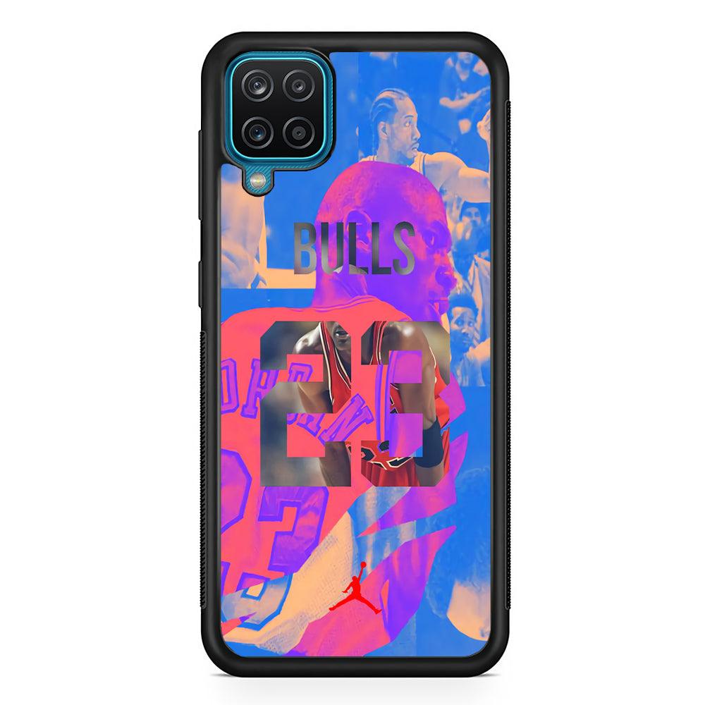 Air Jordan Mirror Silhouette Samsung Galaxy A12 Case-Rubber Black (2D Case)-Oxvistore
