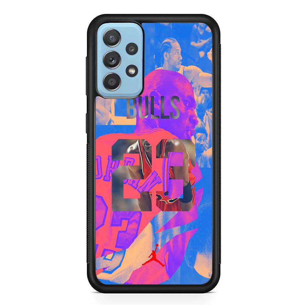 Air Jordan Mirror Silhouette Samsung Galaxy A52 Case-Rubber Black (2D Case)-Oxvistore