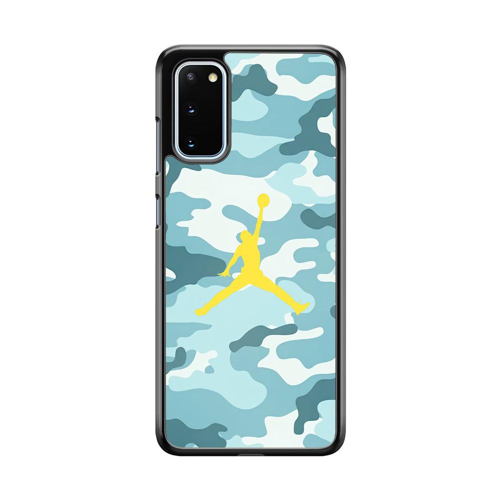 Air Jordan Ocean Camo Samsung Galaxy S20 Case-Rubber Black (2D Case)-Oxvistore