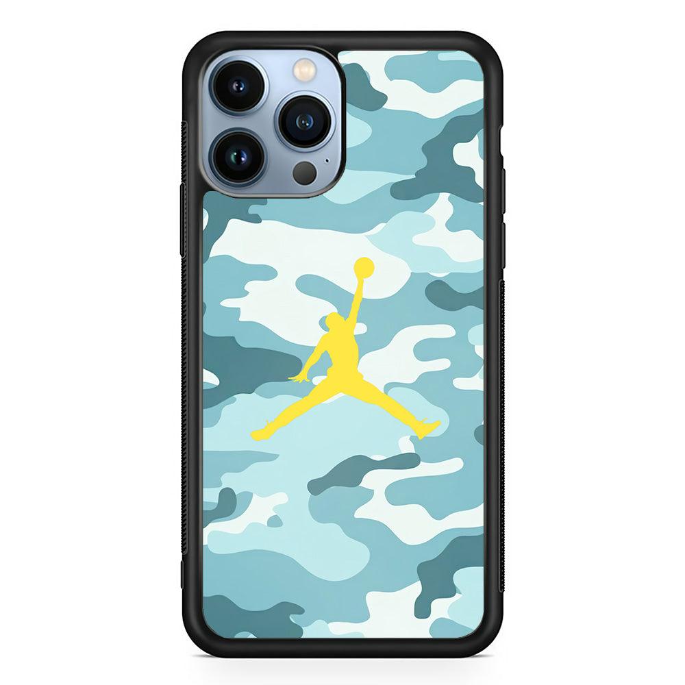 Air Jordan Ocean Camo iPhone 15 Pro Max Case-Rubber Black (2D Case)-Oxvistore