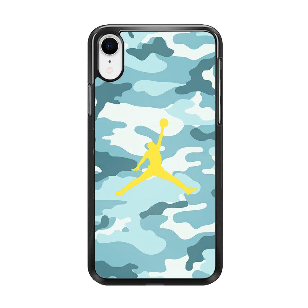 Air Jordan Ocean Camo iPhone XR Case-Rubber Black (2D Case)-Oxvistore