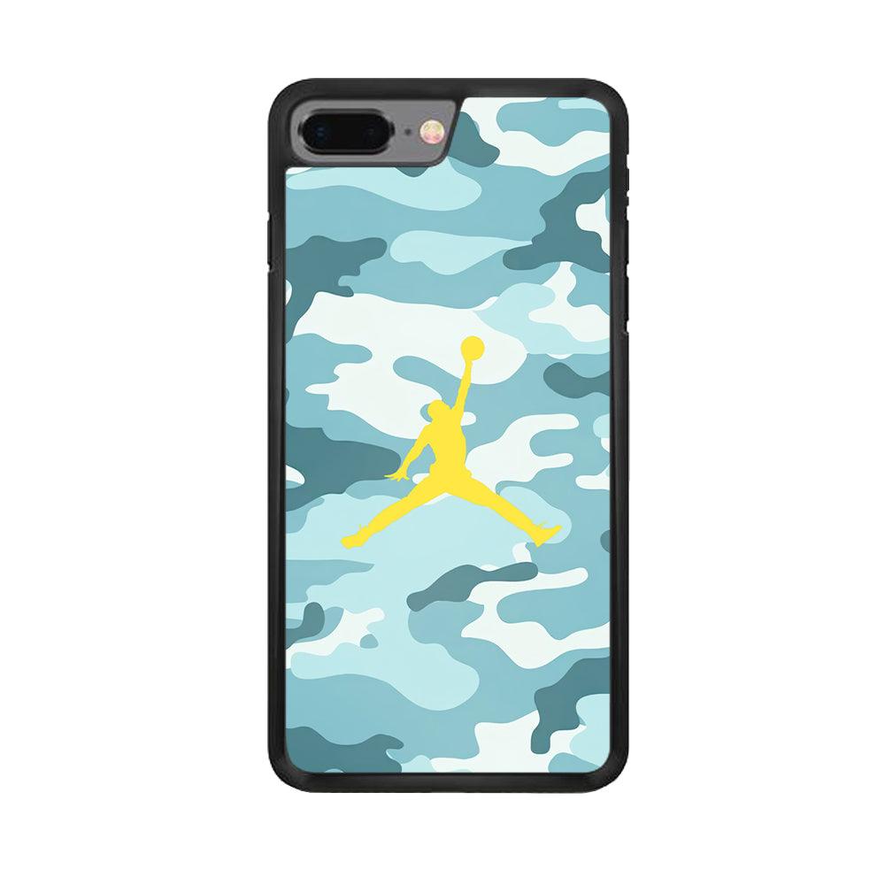 Air Jordan Ocean Camo iPhone 8 Plus Case-Rubber Black (2D Case)-Oxvistore