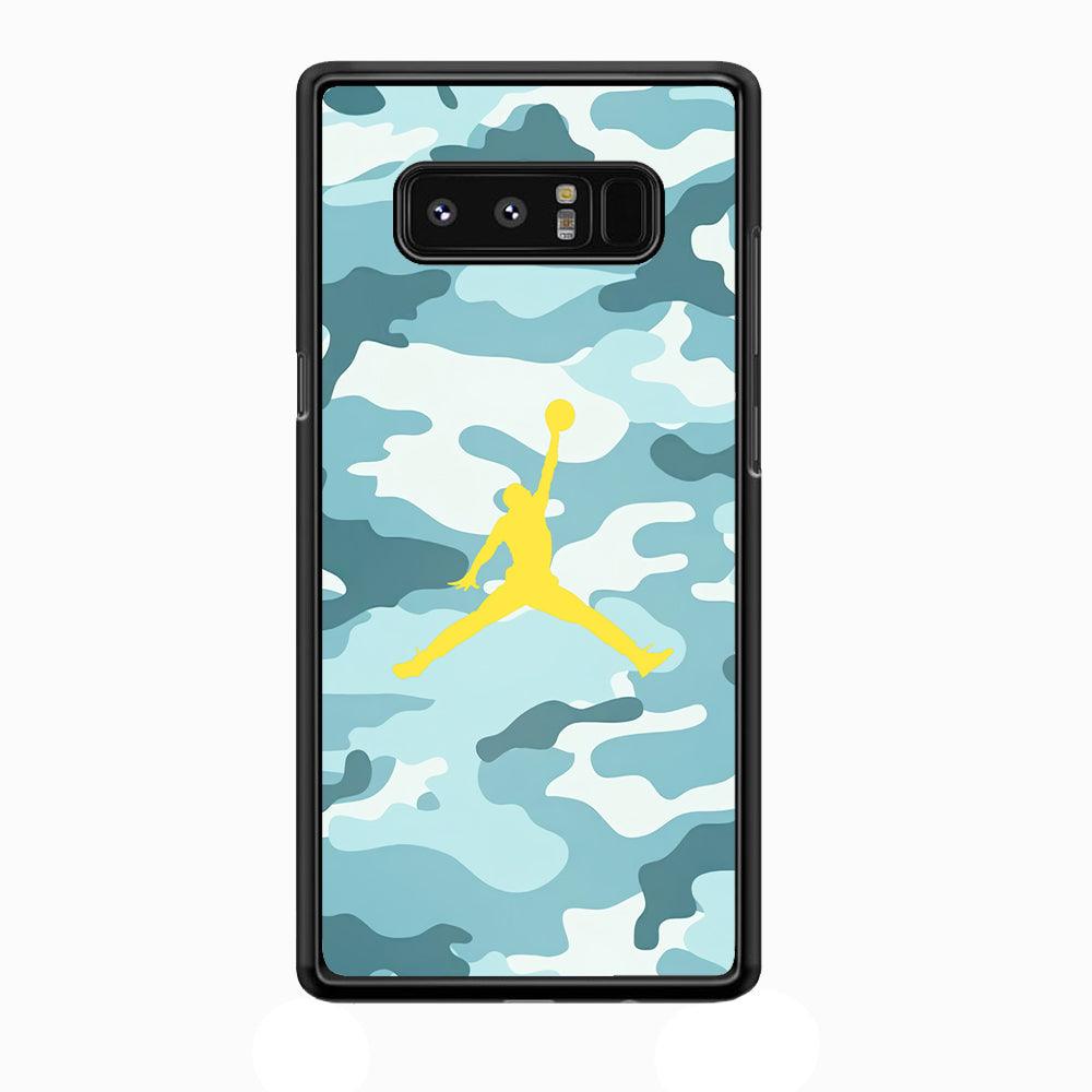 Air Jordan Ocean Camo Samsung Galaxy Note 8 Case-Rubber Black (2D Case)-Oxvistore